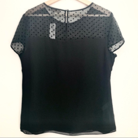 Loft Black Tired Front Blouse Size Medium NWT - Picture 2 of 6